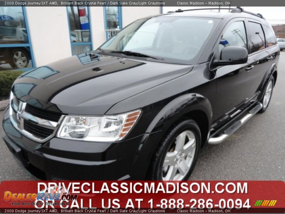 2009 Dodge Journey SXT AWD Brilliant Black Crystal Pearl / Dark Slate Gray/Light Graystone Photo #1