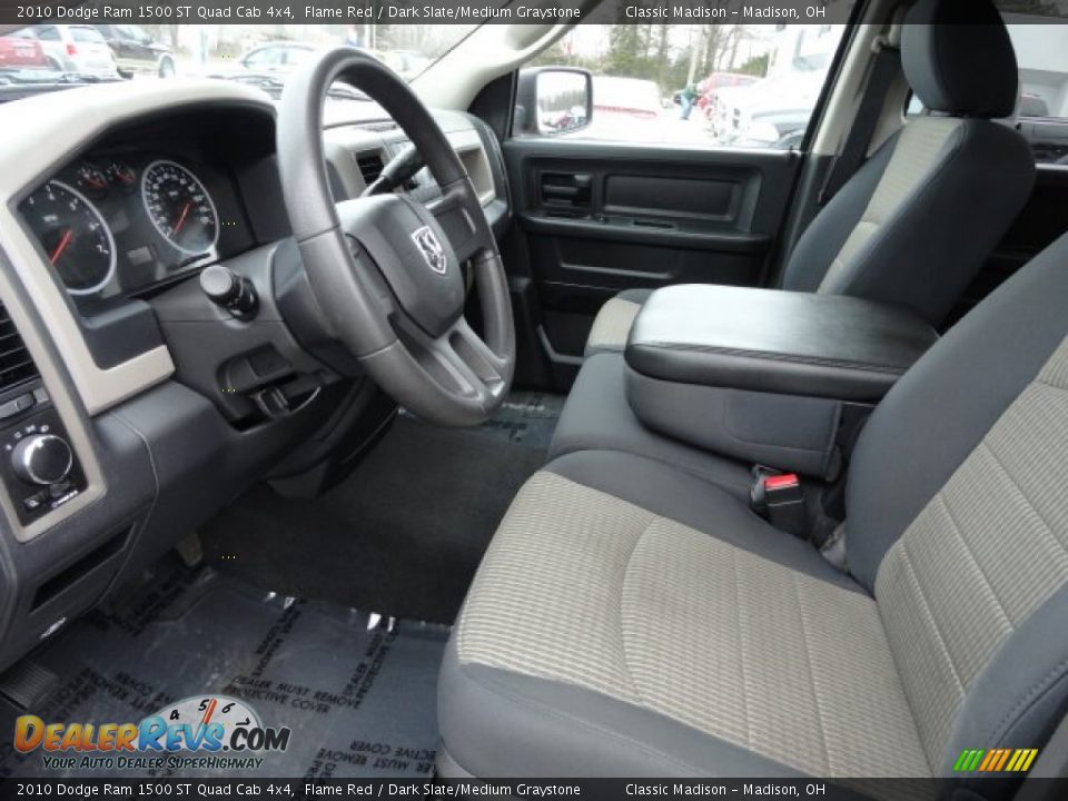 2010 Dodge Ram 1500 ST Quad Cab 4x4 Flame Red / Dark Slate/Medium Graystone Photo #4