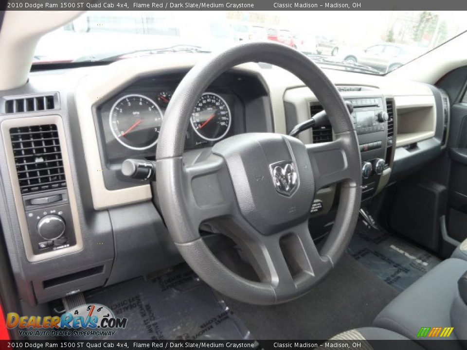 2010 Dodge Ram 1500 ST Quad Cab 4x4 Flame Red / Dark Slate/Medium Graystone Photo #6
