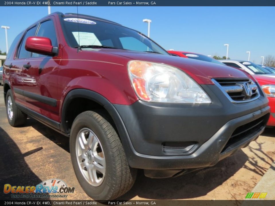 2004 Honda CR-V EX 4WD Chianti Red Pearl / Saddle Photo #4
