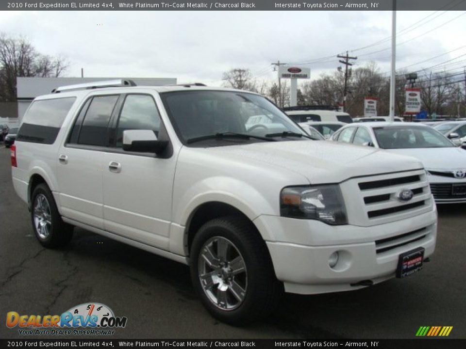 2010 Ford Expedition EL Limited 4x4 White Platinum Tri-Coat Metallic / Charcoal Black Photo #3