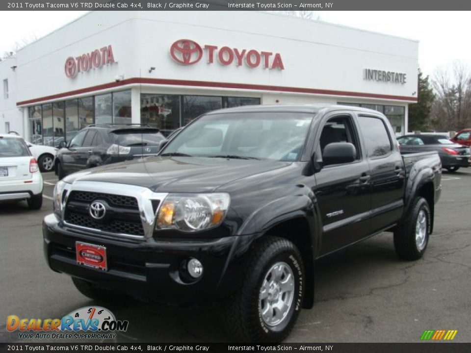2011 Toyota Tacoma V6 TRD Double Cab 4x4 Black / Graphite Gray Photo #1