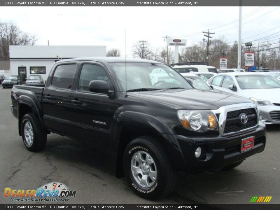2011 Toyota Tacoma V6 TRD Double Cab 4x4 Black / Graphite Gray Photo #3