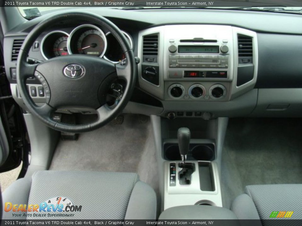 2011 Toyota Tacoma V6 TRD Double Cab 4x4 Black / Graphite Gray Photo #10