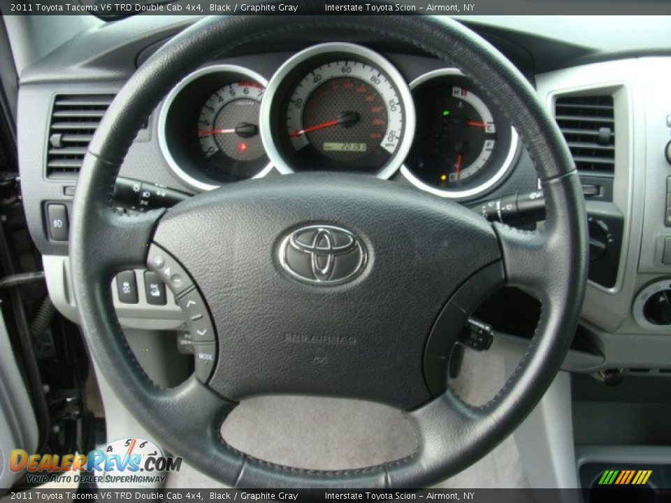 2011 Toyota Tacoma V6 TRD Double Cab 4x4 Black / Graphite Gray Photo #11
