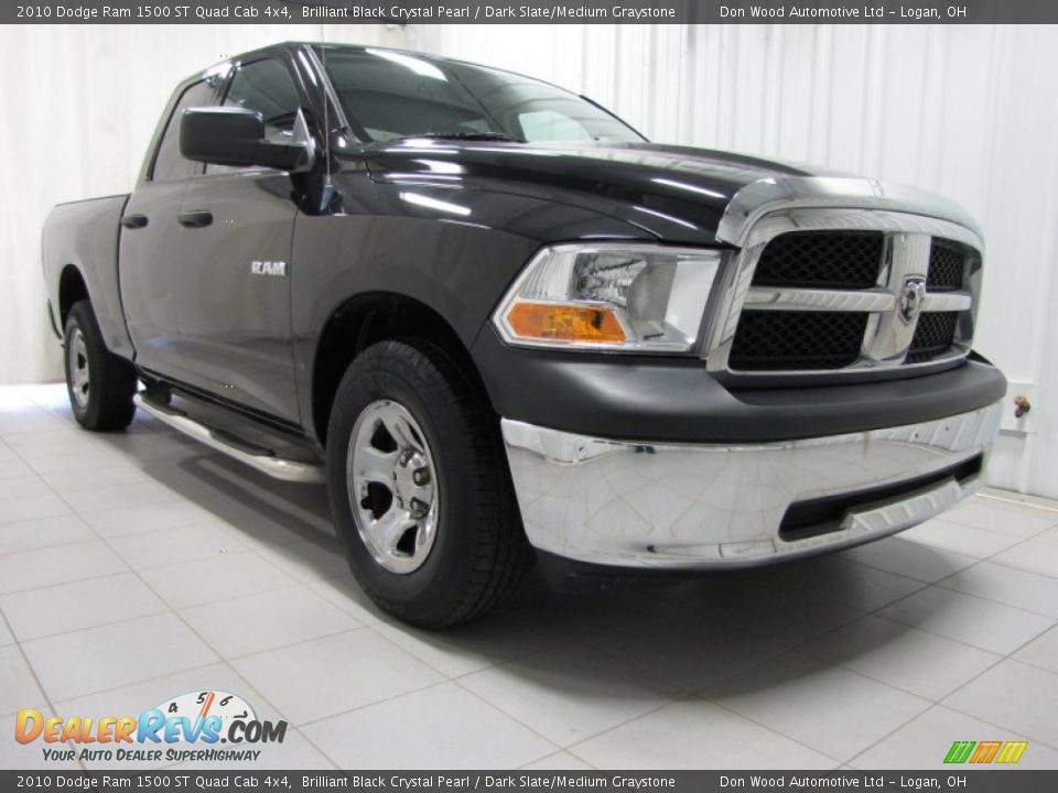 2010 Dodge Ram 1500 ST Quad Cab 4x4 Brilliant Black Crystal Pearl / Dark Slate/Medium Graystone Photo #1