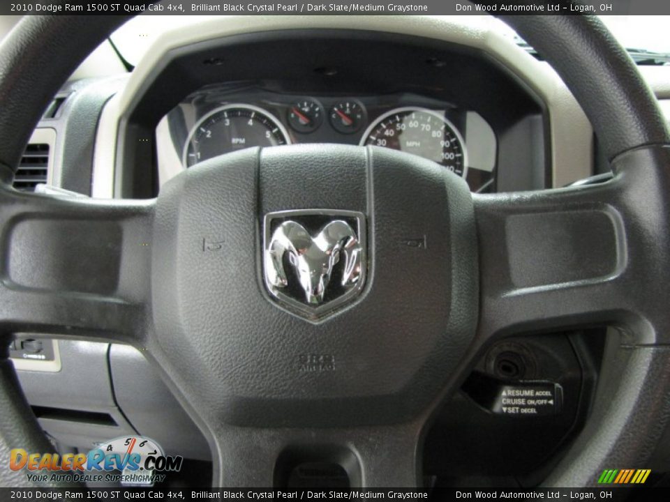 2010 Dodge Ram 1500 ST Quad Cab 4x4 Brilliant Black Crystal Pearl / Dark Slate/Medium Graystone Photo #15