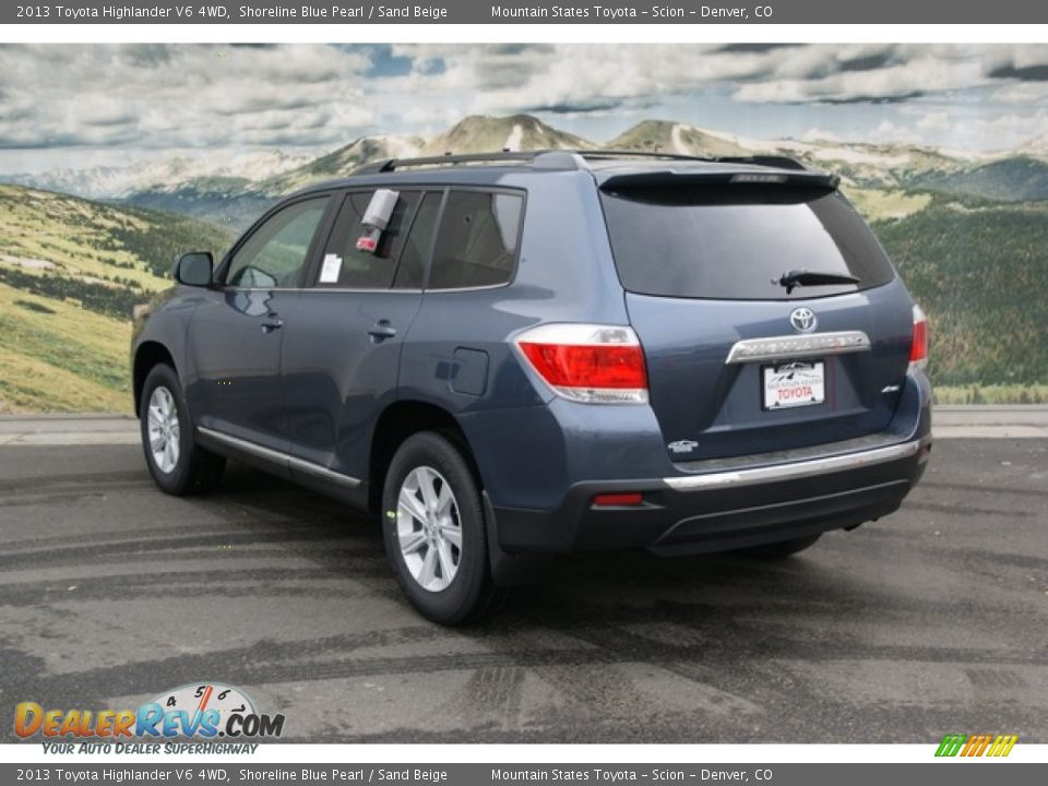 2013 Toyota Highlander V6 4WD Shoreline Blue Pearl / Sand Beige Photo #2