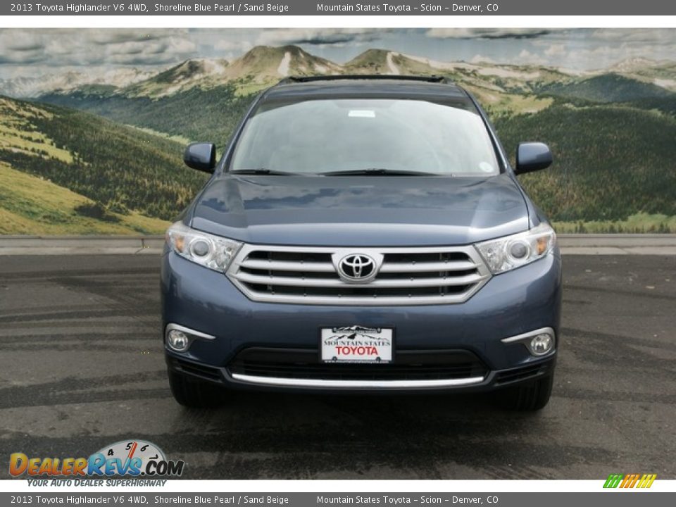 2013 Toyota Highlander V6 4WD Shoreline Blue Pearl / Sand Beige Photo #3
