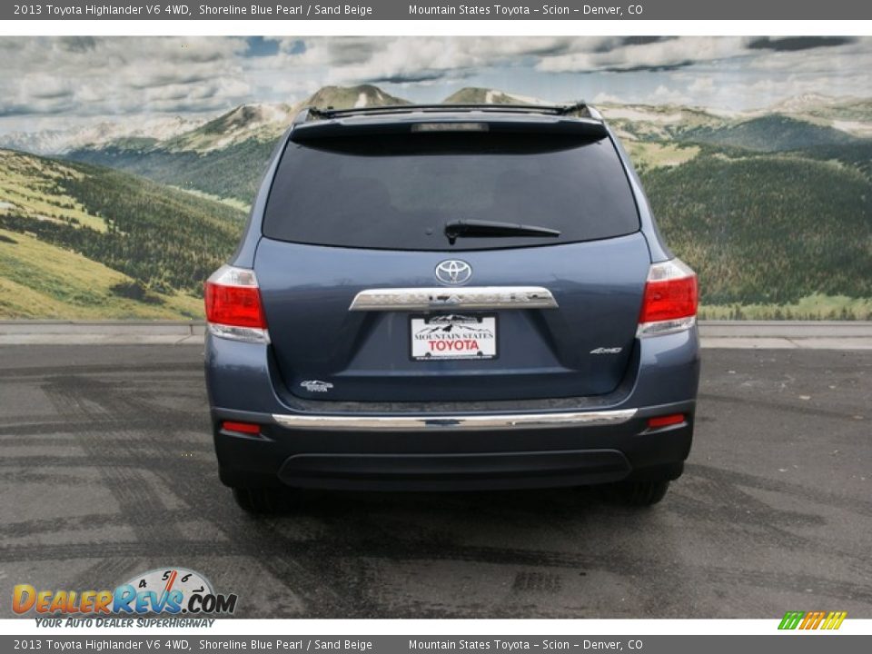2013 Toyota Highlander V6 4WD Shoreline Blue Pearl / Sand Beige Photo #4