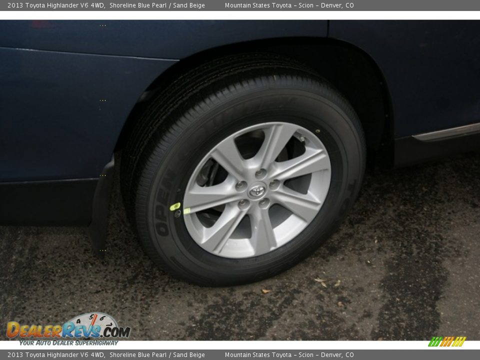 2013 Toyota Highlander V6 4WD Shoreline Blue Pearl / Sand Beige Photo #9