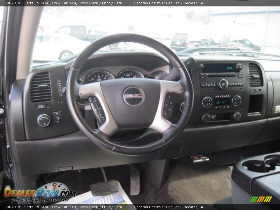 2007 GMC Sierra 1500 SLE Crew Cab 4x4 Onyx Black / Ebony Black Photo #12