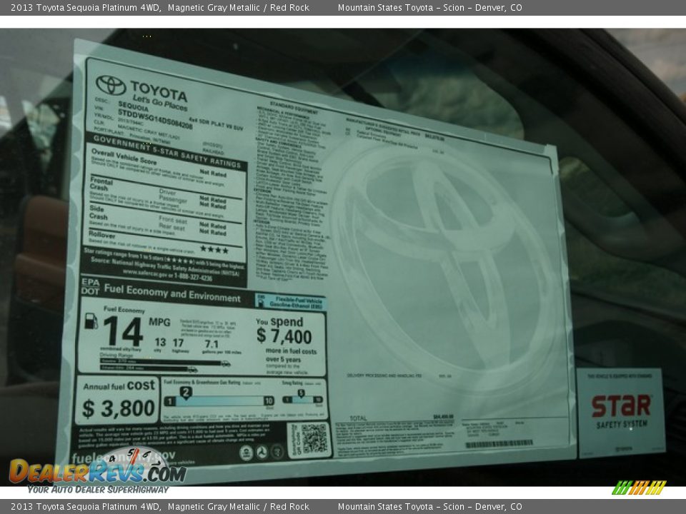 2013 Toyota Sequoia Platinum 4WD Window Sticker Photo #10