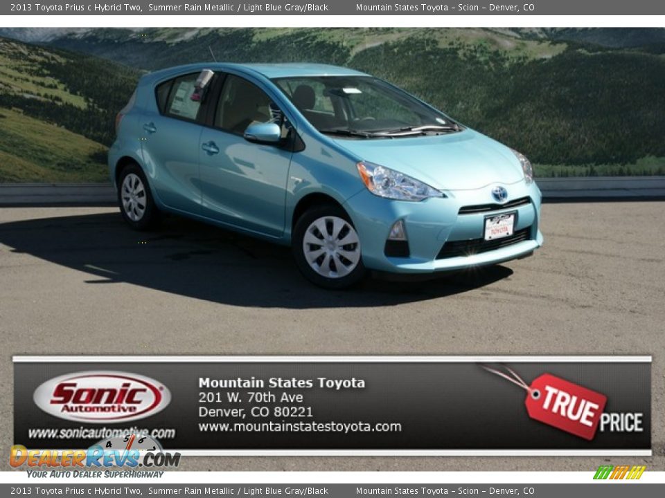 2013 Toyota Prius c Hybrid Two Summer Rain Metallic / Light Blue Gray/Black Photo #1