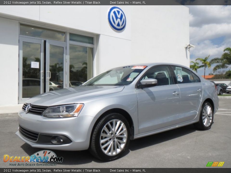 2012 Volkswagen Jetta SEL Sedan Reflex Silver Metallic / Titan Black Photo #1