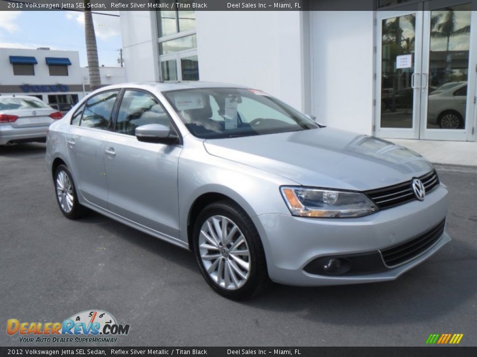 2012 Volkswagen Jetta SEL Sedan Reflex Silver Metallic / Titan Black Photo #7