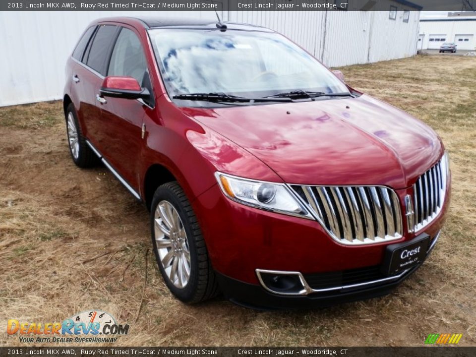 2013 Lincoln MKX AWD Ruby Red Tinted Tri-Coat / Medium Light Stone Photo #3