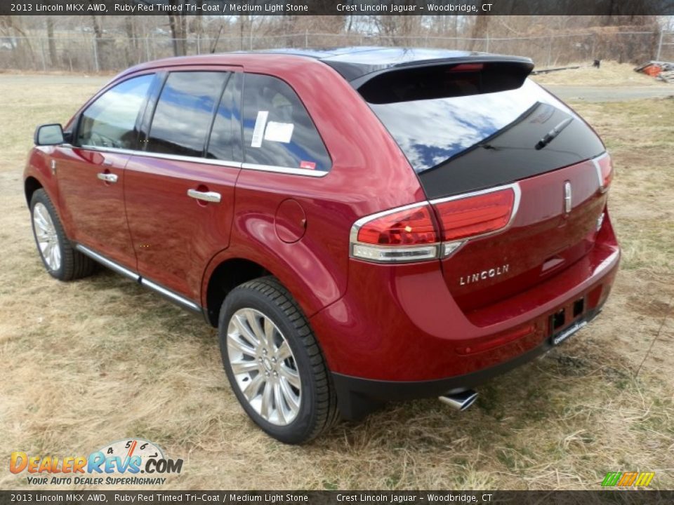 2013 Lincoln MKX AWD Ruby Red Tinted Tri-Coat / Medium Light Stone Photo #6