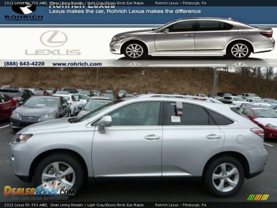 2013 Lexus RX 350 AWD Silver Lining Metallic / Light Gray/Ebony Birds Eye Maple Photo #1