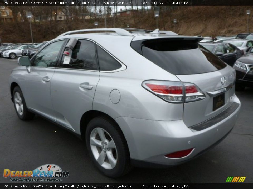 2013 Lexus RX 350 AWD Silver Lining Metallic / Light Gray/Ebony Birds Eye Maple Photo #2