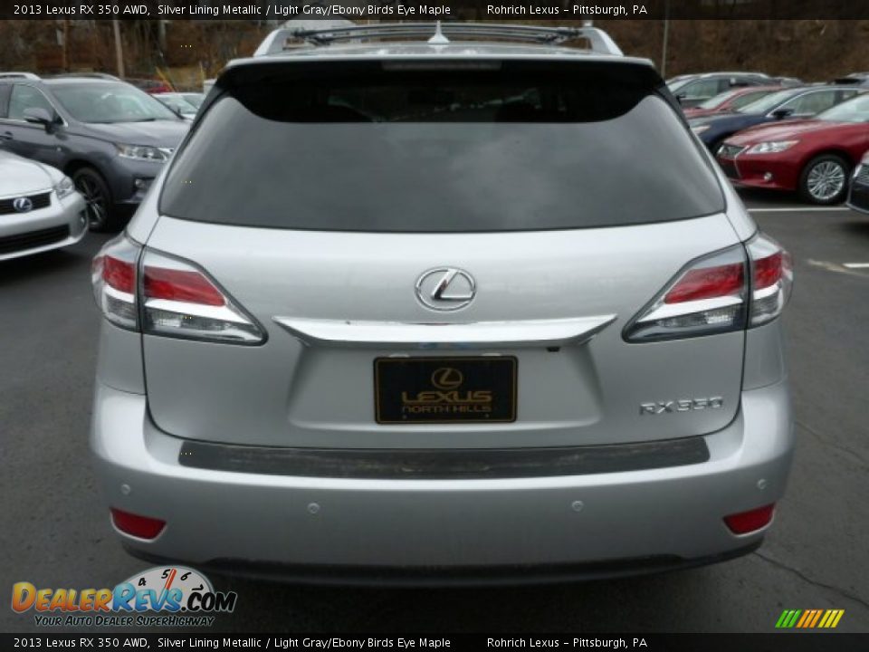 2013 Lexus RX 350 AWD Silver Lining Metallic / Light Gray/Ebony Birds Eye Maple Photo #3