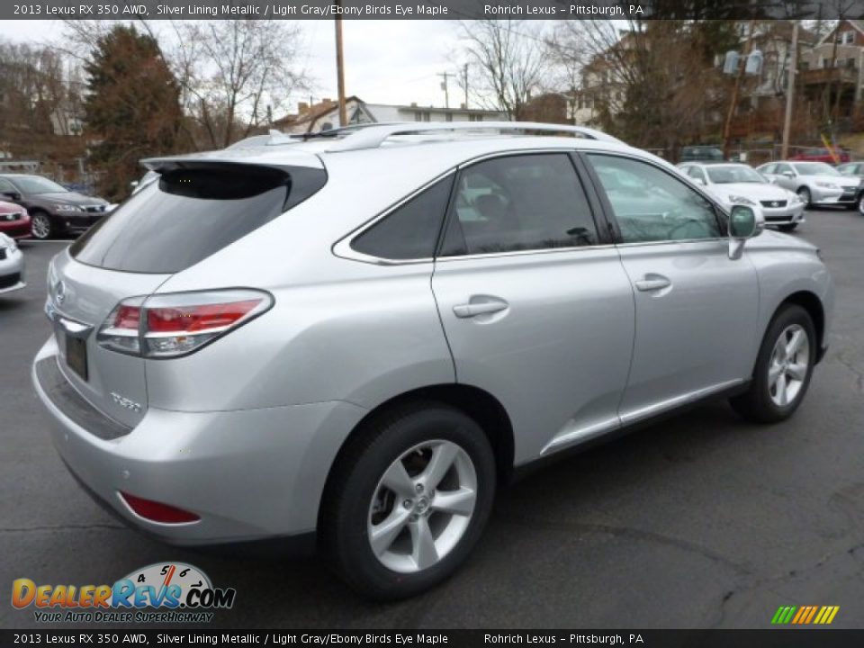 2013 Lexus RX 350 AWD Silver Lining Metallic / Light Gray/Ebony Birds Eye Maple Photo #4