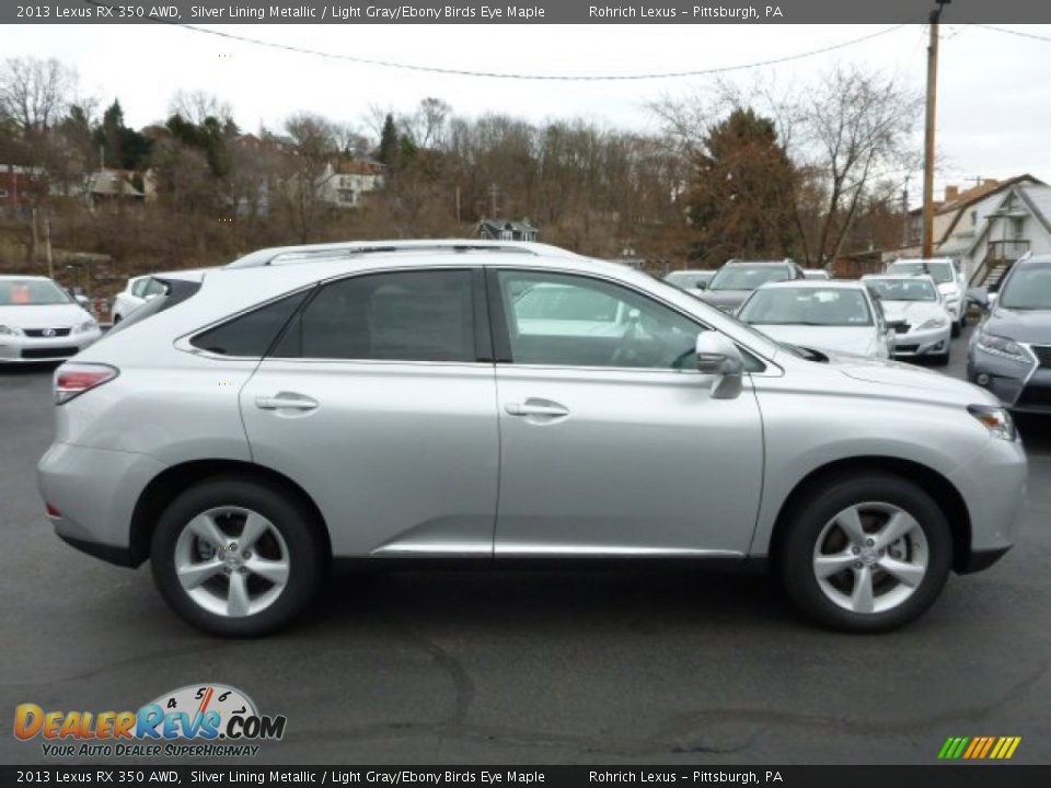 2013 Lexus RX 350 AWD Silver Lining Metallic / Light Gray/Ebony Birds Eye Maple Photo #5