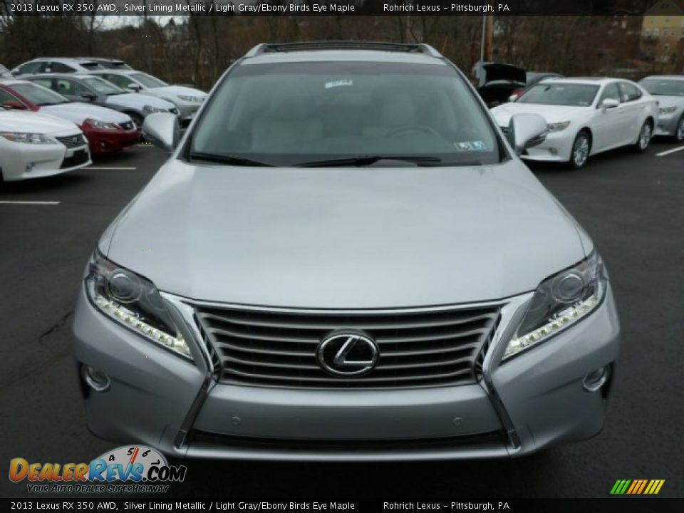2013 Lexus RX 350 AWD Silver Lining Metallic / Light Gray/Ebony Birds Eye Maple Photo #7