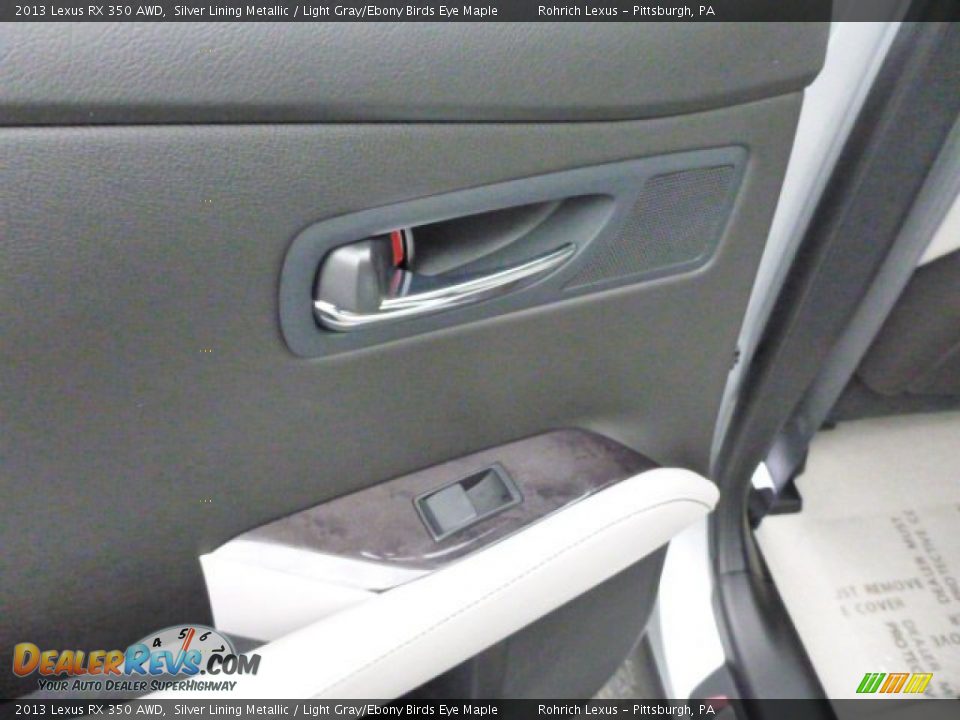 2013 Lexus RX 350 AWD Silver Lining Metallic / Light Gray/Ebony Birds Eye Maple Photo #14