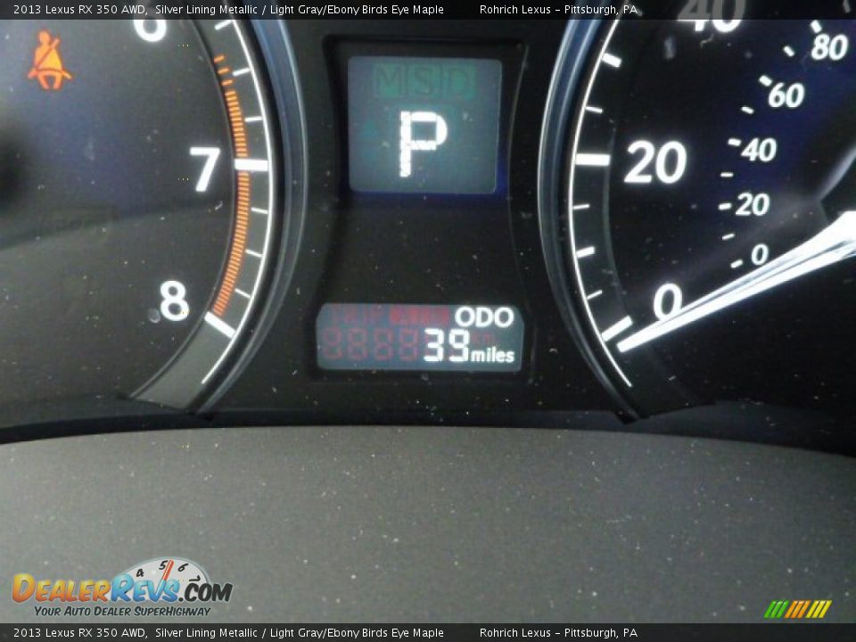2013 Lexus RX 350 AWD Silver Lining Metallic / Light Gray/Ebony Birds Eye Maple Photo #19