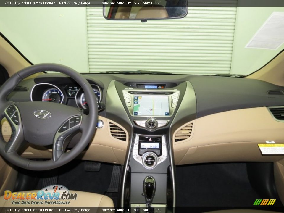2013 Hyundai Elantra Limited Red Allure / Beige Photo #3