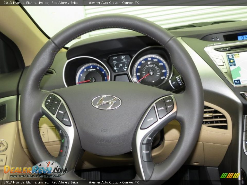 2013 Hyundai Elantra Limited Red Allure / Beige Photo #4