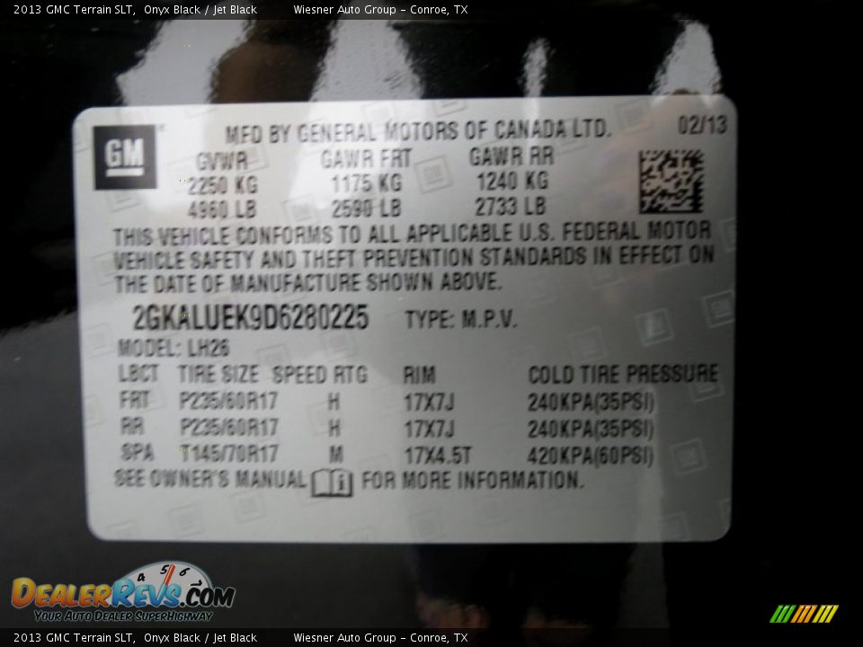 2013 GMC Terrain SLT Onyx Black / Jet Black Photo #6