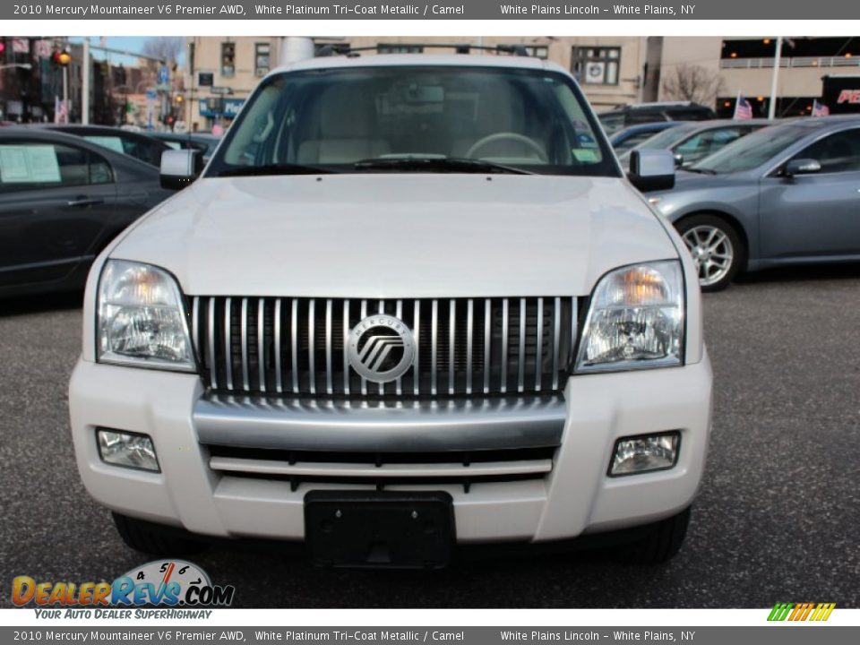 2010 Mercury Mountaineer V6 Premier AWD White Platinum Tri-Coat Metallic / Camel Photo #2