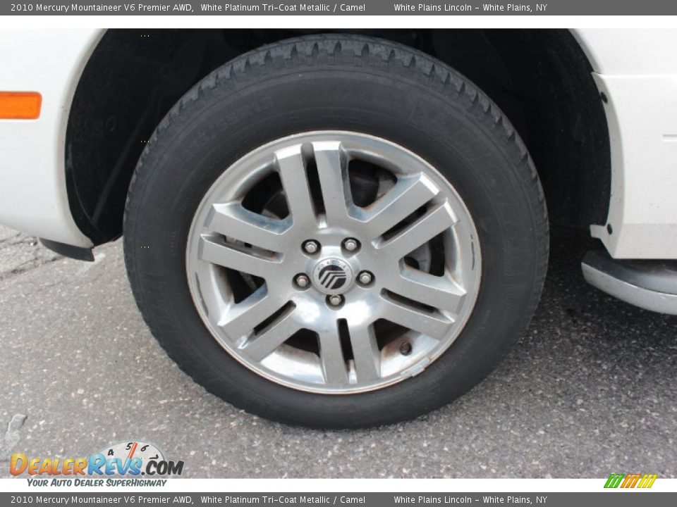 2010 Mercury Mountaineer V6 Premier AWD White Platinum Tri-Coat Metallic / Camel Photo #5
