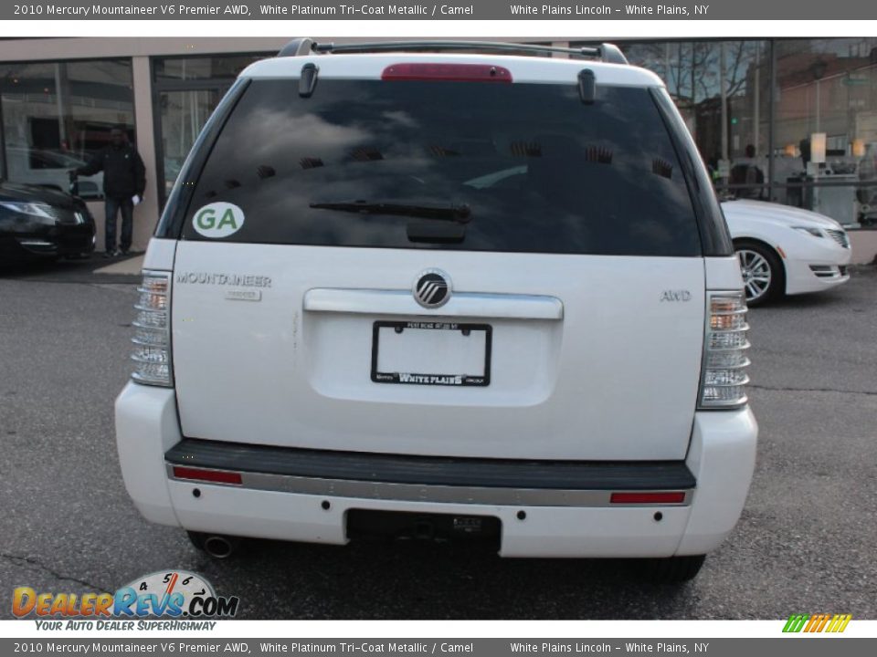 2010 Mercury Mountaineer V6 Premier AWD White Platinum Tri-Coat Metallic / Camel Photo #7