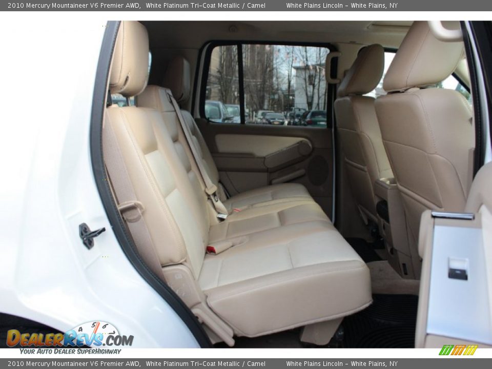 2010 Mercury Mountaineer V6 Premier AWD White Platinum Tri-Coat Metallic / Camel Photo #10