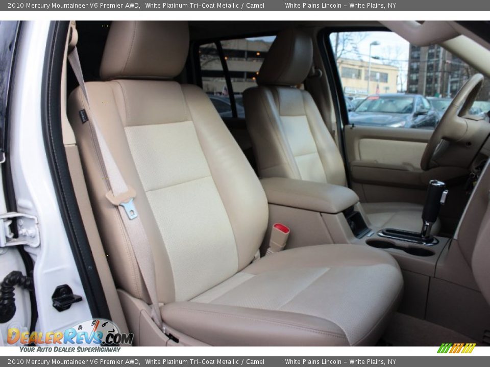 2010 Mercury Mountaineer V6 Premier AWD White Platinum Tri-Coat Metallic / Camel Photo #15