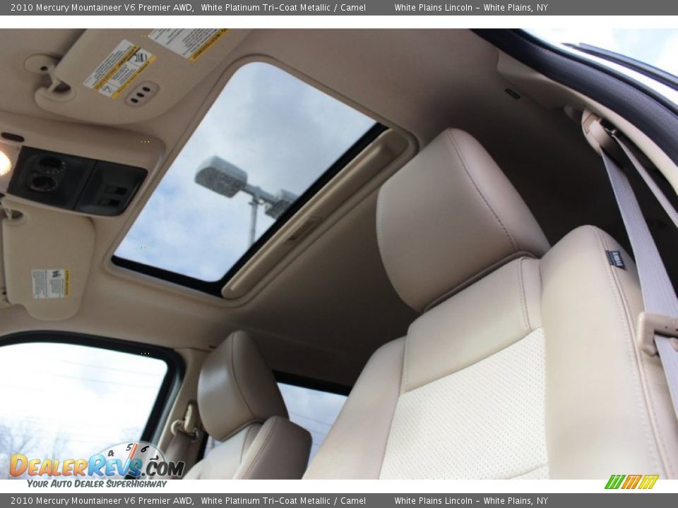 2010 Mercury Mountaineer V6 Premier AWD White Platinum Tri-Coat Metallic / Camel Photo #21