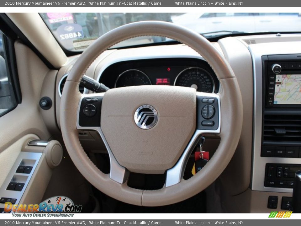 2010 Mercury Mountaineer V6 Premier AWD White Platinum Tri-Coat Metallic / Camel Photo #23