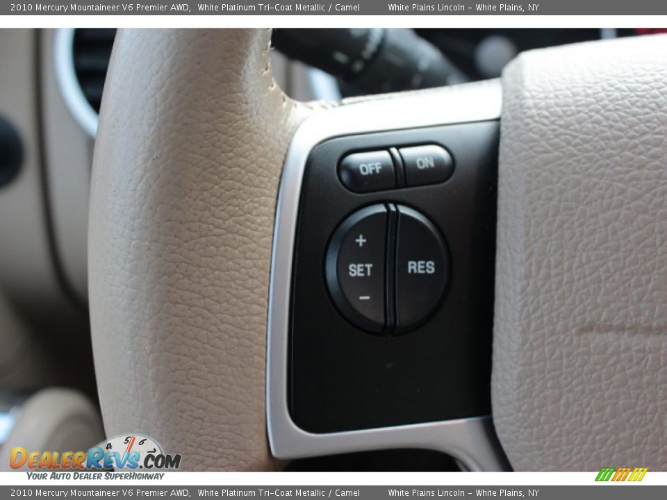 2010 Mercury Mountaineer V6 Premier AWD White Platinum Tri-Coat Metallic / Camel Photo #24