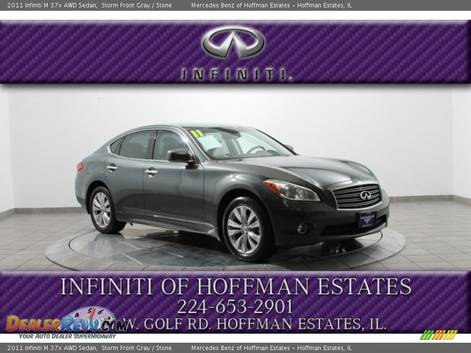 2011 Infiniti M 37x AWD Sedan Storm Front Gray / Stone Photo #1