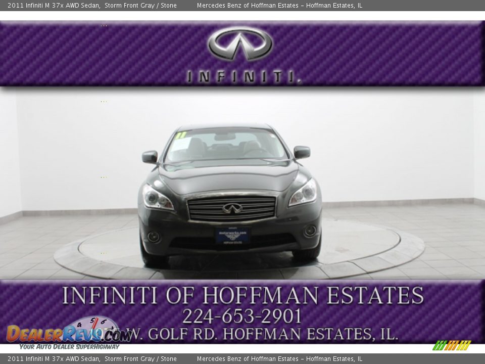 2011 Infiniti M 37x AWD Sedan Storm Front Gray / Stone Photo #3