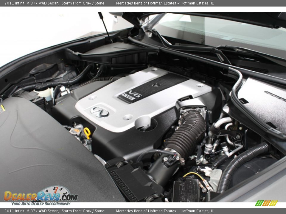 2011 Infiniti M 37x AWD Sedan Storm Front Gray / Stone Photo #26
