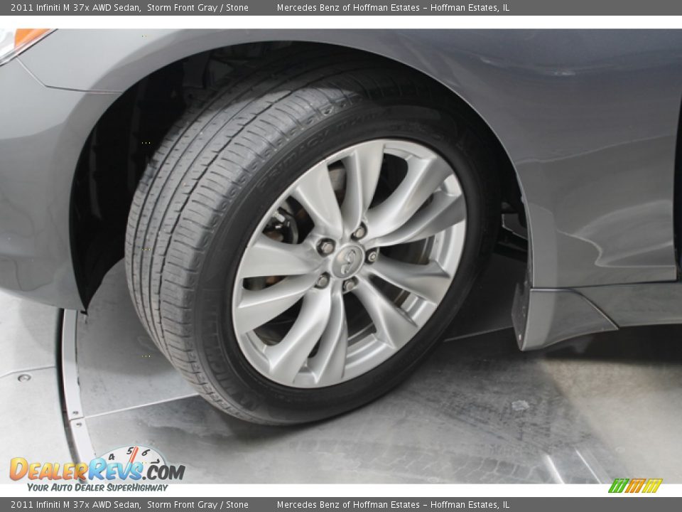 2011 Infiniti M 37x AWD Sedan Storm Front Gray / Stone Photo #28
