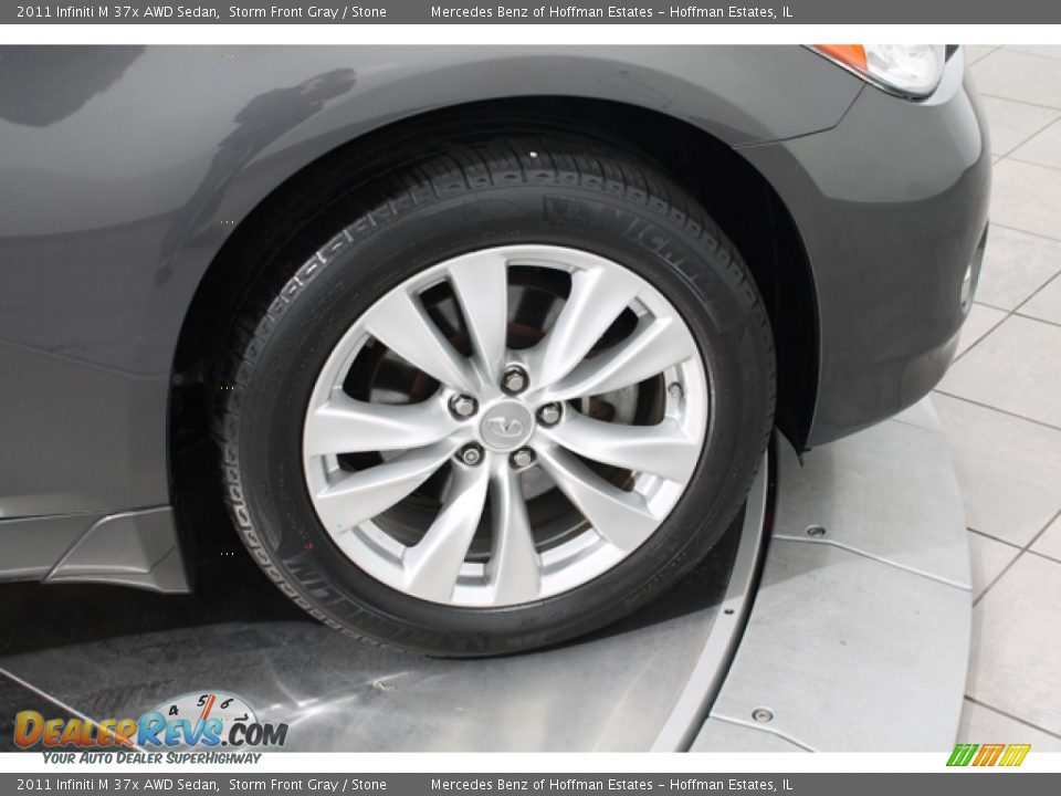 2011 Infiniti M 37x AWD Sedan Storm Front Gray / Stone Photo #32