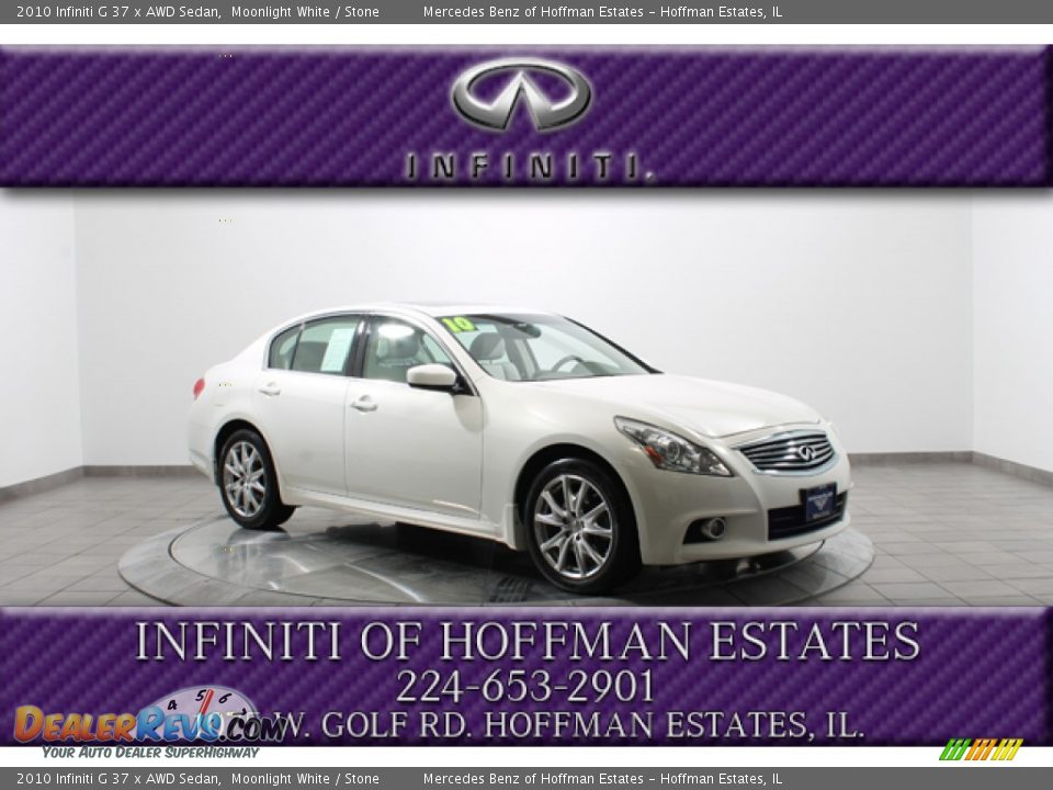 2010 Infiniti G 37 x AWD Sedan Moonlight White / Stone Photo #1
