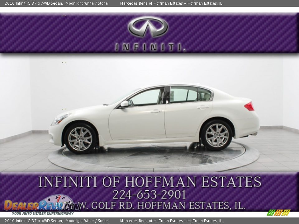 2010 Infiniti G 37 x AWD Sedan Moonlight White / Stone Photo #2