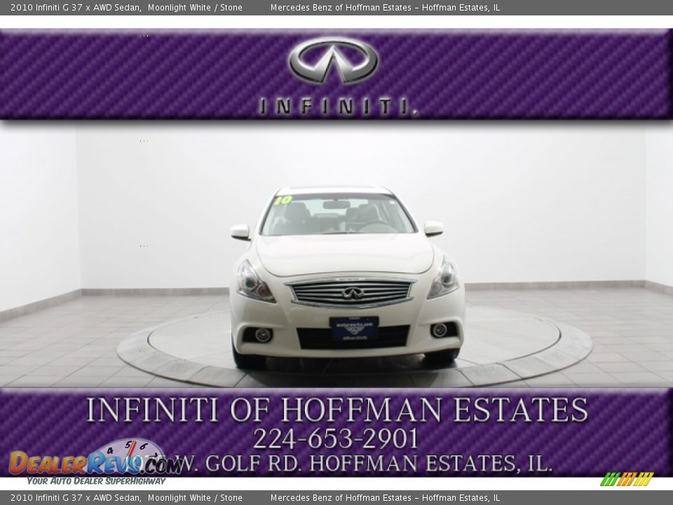 2010 Infiniti G 37 x AWD Sedan Moonlight White / Stone Photo #3