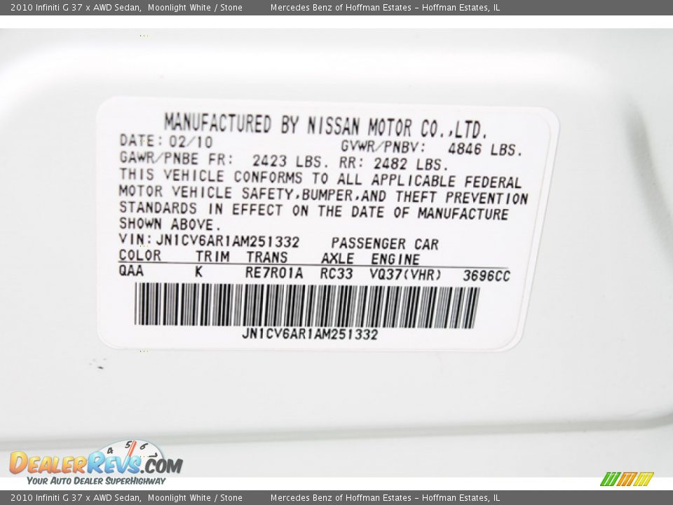 2010 Infiniti G 37 x AWD Sedan Moonlight White / Stone Photo #33